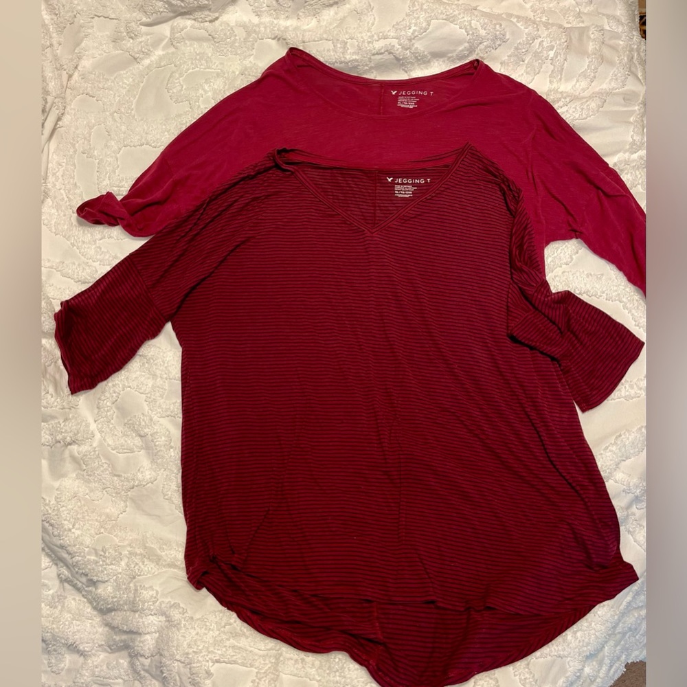 Bundle of 2 Red AE Oversized Shirts XL